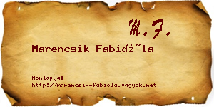 Marencsik Fabióla névjegykártya